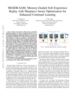 MGSER-SAM: Memory-Guided Soft Experience Replay with Sharpness-Aware
  Optimization for Enhanced Continual Learning