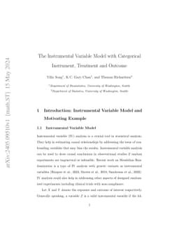 The Instrumental Variable Model with Categorical Instrument, Treatment
  and Outcome