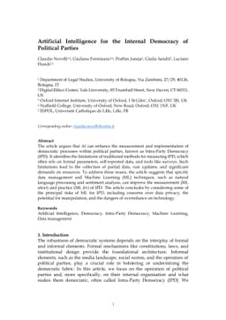 Artificial Intelligence for the Internal Democracy of Political Parties