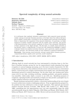 Spectral complexity of deep neural networks