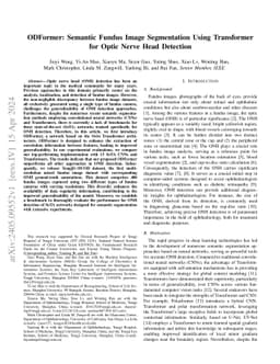 ODFormer: Semantic Fundus Image Segmentation Using Transformer for Optic
  Nerve Head Detection