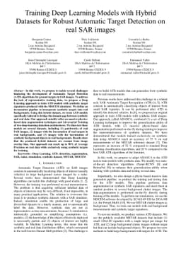 Training Deep Learning Models with Hybrid Datasets for Robust Automatic
  Target Detection on real SAR images