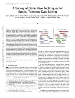 A Survey of Generative Techniques for Spatial-Temporal Data Mining