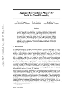 Aggregate Representation Measure for Predictive Model Reusability