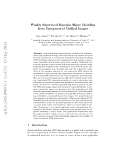 Weakly Supervised Bayesian Shape Modeling from Unsegmented Medical
  Images