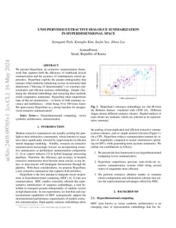 Unsupervised Extractive Dialogue Summarization in Hyperdimensional Space