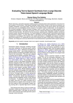 Evaluating Text-to-Speech Synthesis from a Large Discrete Token-based
  Speech Language Model