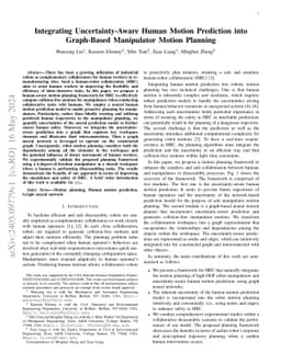 Integrating Uncertainty-Aware Human Motion Prediction into Graph-Based
  Manipulator Motion Planning