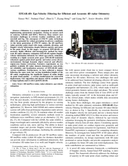 EFEAR-4D: Ego-Velocity Filtering for Efficient and Accurate 4D radar
  Odometry