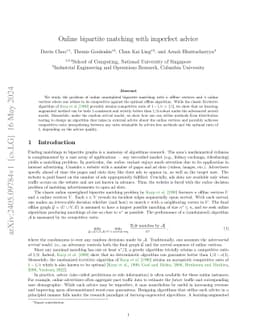 Online bipartite matching with imperfect advice