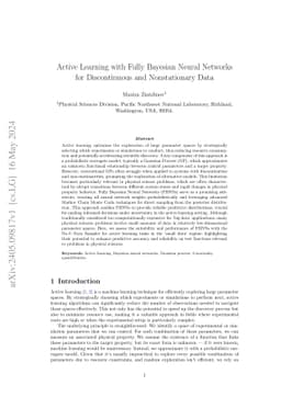Active Learning with Fully Bayesian Neural Networks for Discontinuous
  and Nonstationary Data