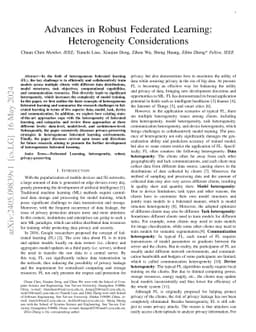 Advances in Robust Federated Learning: A Survey with Heterogeneity Considerations