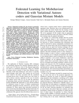 Federated Learning for Misbehaviour Detection with Variational
  Autoencoders and Gaussian Mixture Models