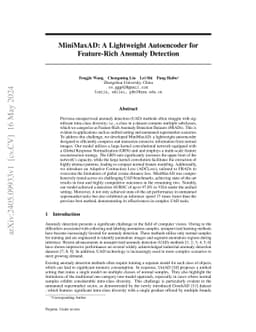MiniMaxAD: A Lightweight Autoencoder for Feature-Rich Anomaly Detection