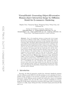 VirtualModel: Generating Object-ID-retentive Human-object Interaction
  Image by Diffusion Model for E-commerce Marketing
