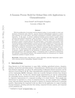A Gaussian Process Model for Ordinal Data with Applications to
  Chemoinformatics