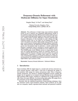 Frequency-Domain Refinement with Multiscale Diffusion for Super
  Resolution
