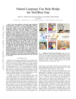 Natural Language Can Help Bridge the Sim2Real Gap