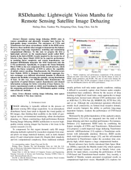 RSDehamba: Lightweight Vision Mamba for Remote Sensing Satellite Image
  Dehazing