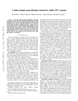 A finite-sample generalization bound for stable LPV systems