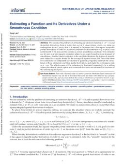 Estimating a Function and Its Derivatives Under a Smoothness Condition