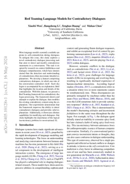 Red Teaming Language Models for Contradictory Dialogues