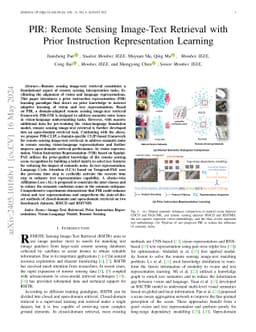 PIR: Remote Sensing Image-Text Retrieval with Prior Instruction
  Representation Learning