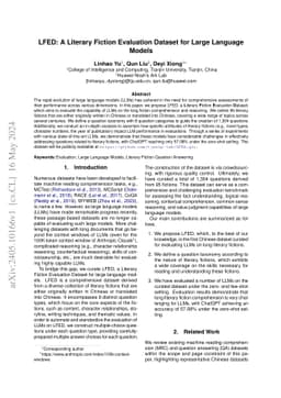 LFED: A Literary Fiction Evaluation Dataset for Large Language Models