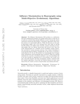 Influence Maximization in Hypergraphs using Multi-Objective Evolutionary
  Algorithms