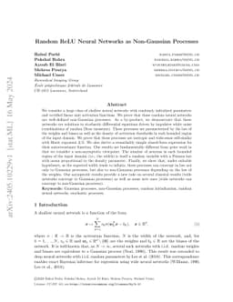 Random ReLU Neural Networks as Non-Gaussian Processes