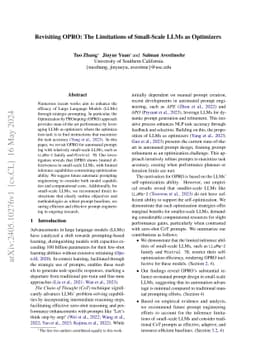 Revisiting OPRO: The Limitations of Small-Scale LLMs as Optimizers