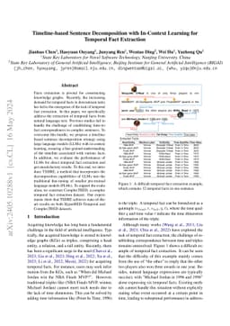 Timeline-based Sentence Decomposition with In-Context Learning for
  Temporal Fact Extraction
