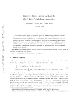 Transport based particle methods for the Fokker-Planck-Landau equation
