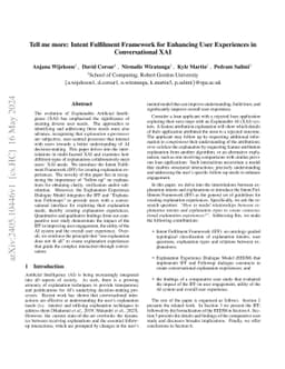 Tell me more: Intent Fulfilment Framework for Enhancing User Experiences
  in Conversational XAI