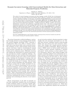 Dynamic In-context Learning with Conversational Models for Data
  Extraction and Materials Property Prediction