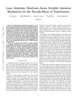 Lean Attention: Hardware-Aware Scalable Attention Mechanism for the Decode-Phase of Transformers
