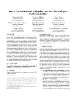 Neural Optimization with Adaptive Heuristics for Intelligent Marketing
  System