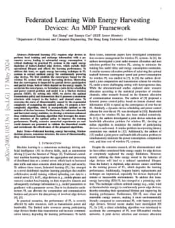 Federated Learning With Energy Harvesting Devices: An MDP Framework