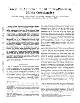 Generative AI for Secure and Privacy-Preserving Mobile Crowdsensing
