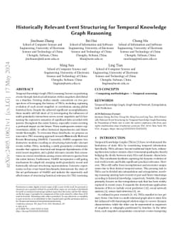 Historically Relevant Event Structuring for Temporal Knowledge Graph Reasoning