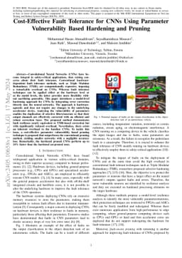 Cost-Effective Fault Tolerance for CNNs Using Parameter Vulnerability
  Based Hardening and Pruning