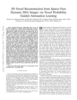 3D Vessel Reconstruction from Sparse-View Dynamic DSA Images via Vessel
  Probability Guided Attenuation Learning