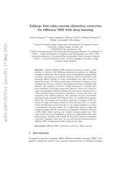 Eddeep: Fast eddy-current distortion correction for diffusion MRI with
  deep learning