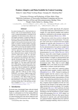 Feature-Adaptive and Data-Scalable In-Context Learning