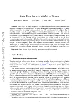Stable Phase Retrieval with Mirror Descent
