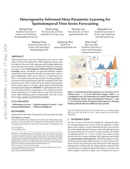 Heterogeneity-Informed Meta-Parameter Learning for Spatiotemporal Time
  Series Forecasting