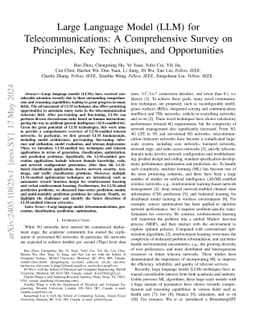 Large Language Model (LLM) for Telecommunications: A Comprehensive
  Survey on Principles, Key Techniques, and Opportunities