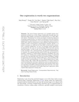 One registration is worth two segmentations