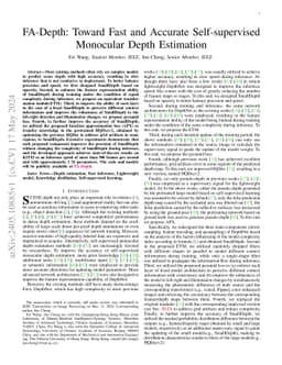 FA-Depth: Toward Fast and Accurate Self-supervised Monocular Depth
  Estimation