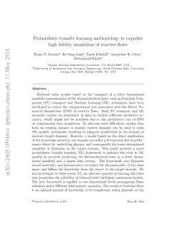 Probabilistic transfer learning methodology to expedite high fidelity
  simulation of reactive flows